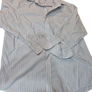Ralph Lauren Classic Striped Button Down Shirt Lavendar MINT and White Stripe